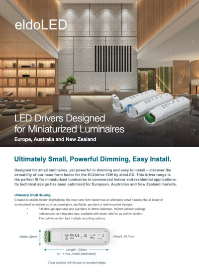 Catalogs - LED Drivers Designed for Miniaturized Luminaires